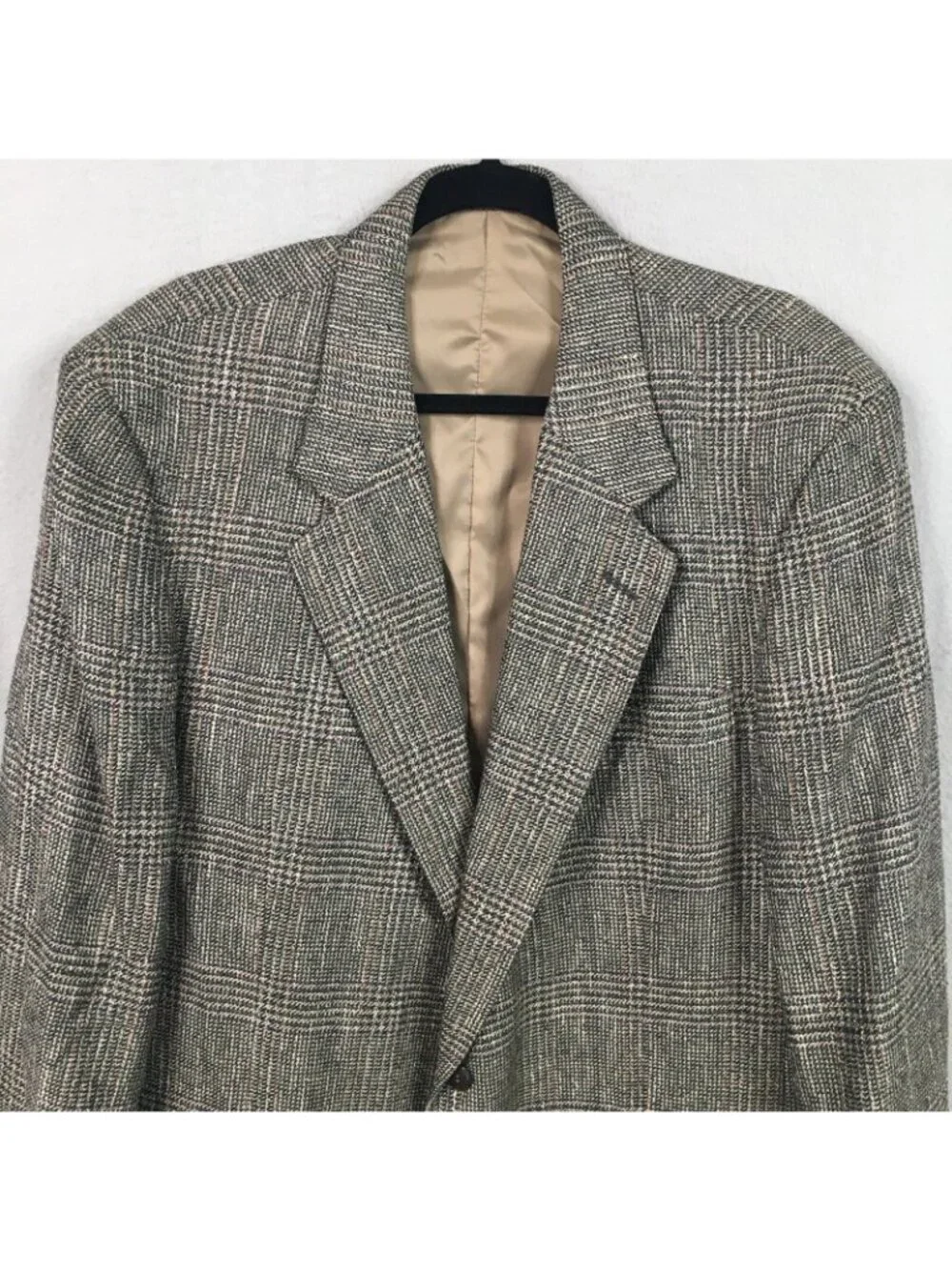 Old Money Blazer Mens 39 Gray Tweed Sport Coat Stromberg Jacket Glenn Plaid